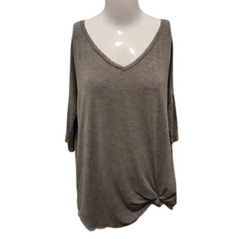[American Eagle] Gray V-Neck Tunic Top - Size S